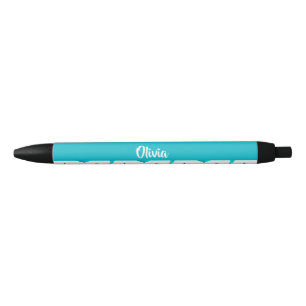 Blauwe dolfijnen op wit zwarte inkt pen