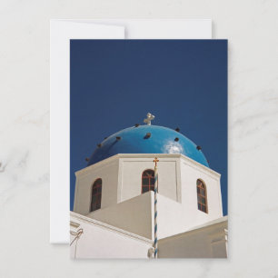 Blauwe dome, Santorini, Griekse kaart