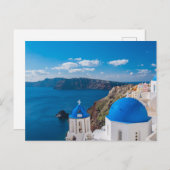 Blauwe Domes van Santorini Briefkaart (Voorkant / Achterkant)
