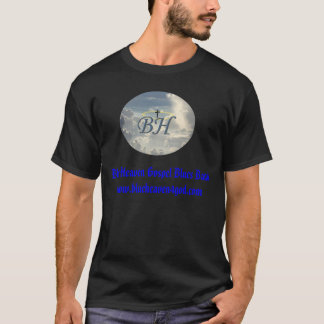 Blauwe donkerkleurige Mannen T-Logo en Blauwe teks T-shirt