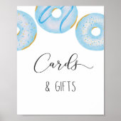 Blauwe donut baby strooikaarten en geschenken poster (Voorkant)