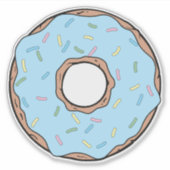 Blauwe Donut, Doughnut, Icing, Sprinkles, Bevroren Sticker (Voorkant)