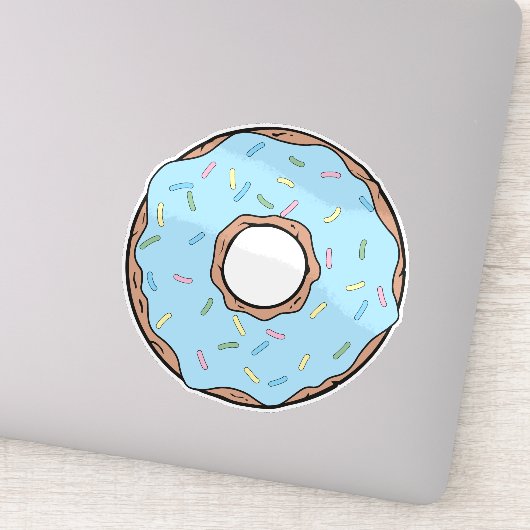 Blauwe Donut, Doughnut, Icing, Sprinkles, Bevroren Sticker (Detail)
