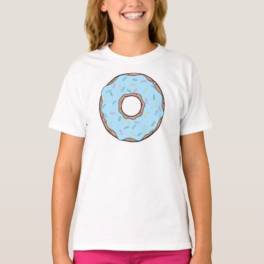 Blauwe Donut, Doughnut, Icing, Sprinkles, Bevroren T-shirt (Voorkant)