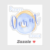 Blauwe Donut Grappig, niet aanraken Sticker (Vel)