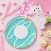 Blauwe Donut Papieren Bordje (Feest)