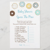 Blauwe Donut raadt het prijsspel Baby shower (Voorkant)