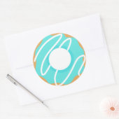 Blauwe Donut Ronde Sticker (Envelop)