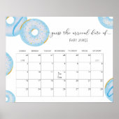 Blauwe donut sprinkle Raad de vervaldatum kalender Poster (Voorkant)