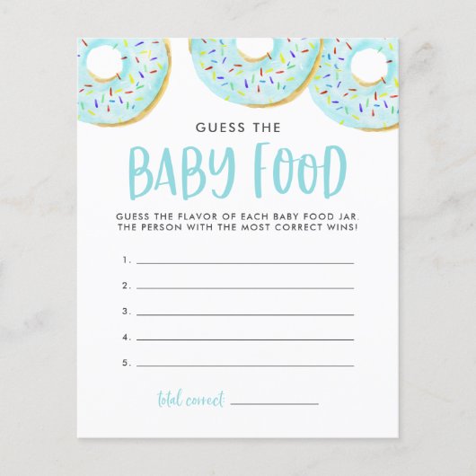 Blauwe donuts raden het Baby Baby shower (Voorkant)