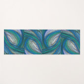 Blauwe doodle kunst Yoga mat (Voorkant (horizontaal))