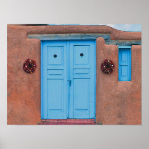 Blauwe Doors en Rista Wrearies, Taos Adobe Poster