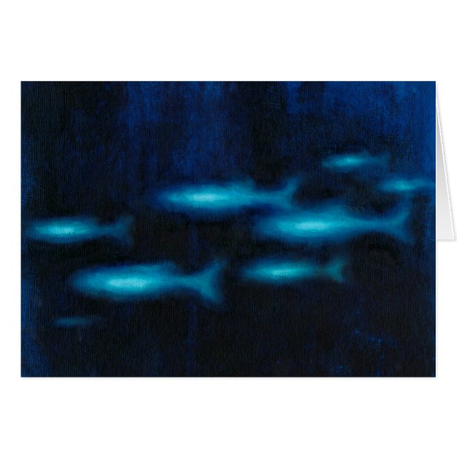 Blauwe Doorschijnende Vissen Silhouetten (Voorkant Horizontaal)