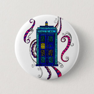 Blauwe doos - knoopbadge met het ontwerp van de Do Ronde Button 5,7 Cm