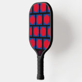 Blauwe doos, rode stip pickleball paddle (Links)