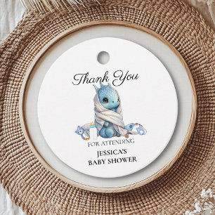Blauwe Draak Baby Shower Bedankt Bedankjes Labels