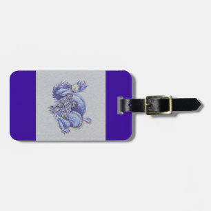 Blauwe draak bagagelabel