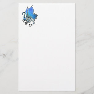 Blauwe draak briefpapier