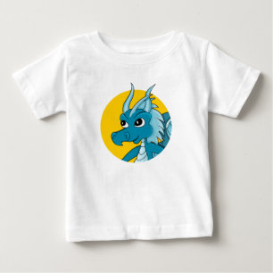 Blauwe draak cartoon baby T-shirt