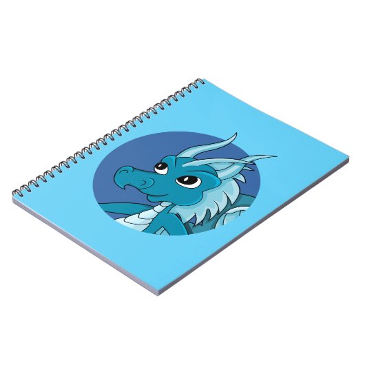 Blauwe draak cartoon notitieboek (Linkerzijde)