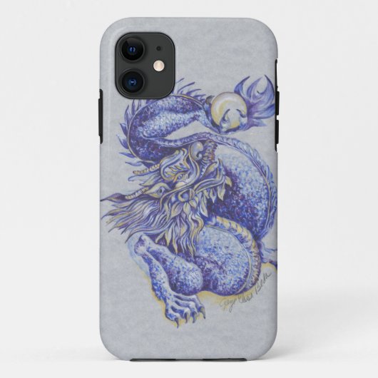Blauwe draak Case-Mate iPhone case (Achterkant)
