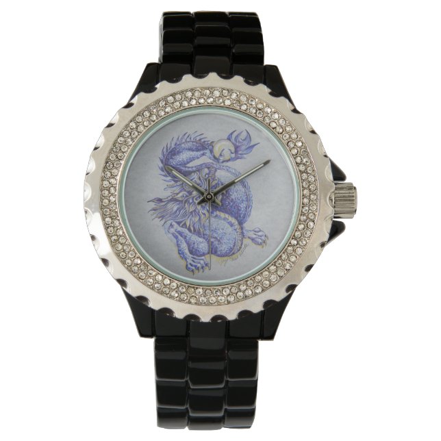 Blauwe draak horloge (Voorkant)