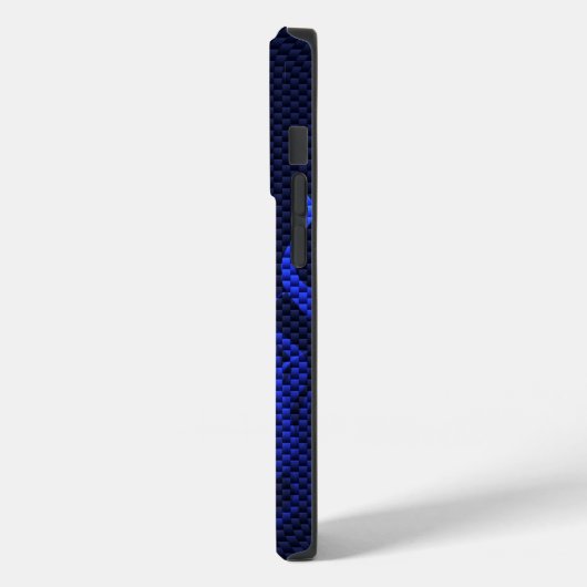 Blauwe draak in koolstofvezelstijlen van Chrome Case-Mate iPhone Case (Achterkant / Links)