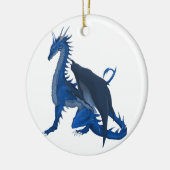 Blauwe draak keramisch ornament (Links)