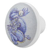 Blauwe draak keramische knop (Rechts)