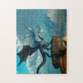 Blauwe draak legpuzzel (Verticaal)