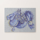 Blauwe draak legpuzzel (Horizontaal)