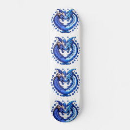 Blauwe draak met sterren skateboard