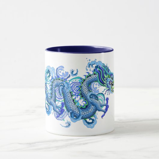 Blauwe draak met waterspiegel mok (Midden)