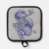 Blauwe draak pannenlap (Voorkant)