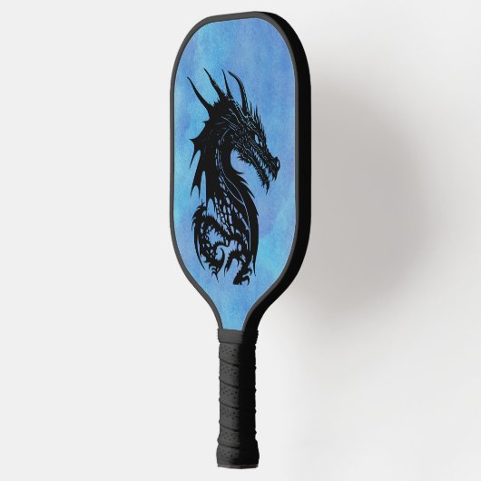 Blauwe draak pickleball paddle (Links)