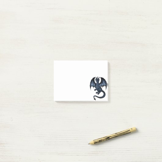 blauwe draak post-it® notes (Op bureau)