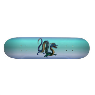 Blauwe draak skateboard