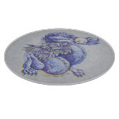 Blauwe draak snijplank (Hoek)