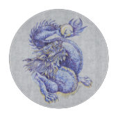 Blauwe draak snijplank (Voorkant)