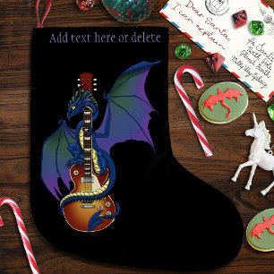 Blauwe Draak Sunburst Gitaar Muziek Grote Kerstsok