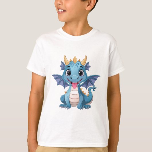 blauwe draak t-shirt (Voorkant)
