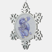 Blauwe draak tin sneeuwvlok ornament (Rechts)