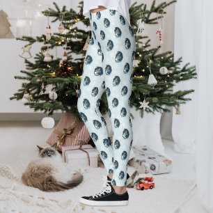 Blauwe Draak Tovenares Sneeuwvlokken Leggings