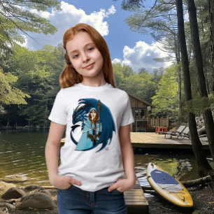 Blauwe Draak Tovenares Sneeuwvlokken T-shirt