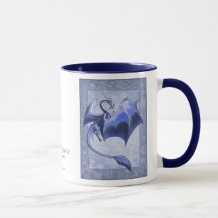 Blauwe draak van Winter Fantasy Natuur Art Mok