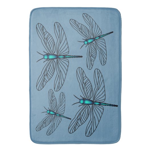 Blauwe dragonfly g Bath Mat (Voorkant Verticaal)