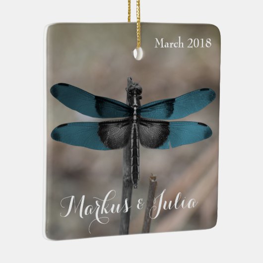 Blauwe dragonfly-keramisch sieraad keramisch ornament (Rechts)