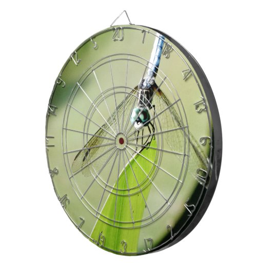 Blauwe Dragonfly op een groen blad Dartbord (Voorkant Rechts)