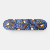 Blauwe dragons skateboard (Horizontaal)