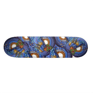 Blauwe dragons skateboard